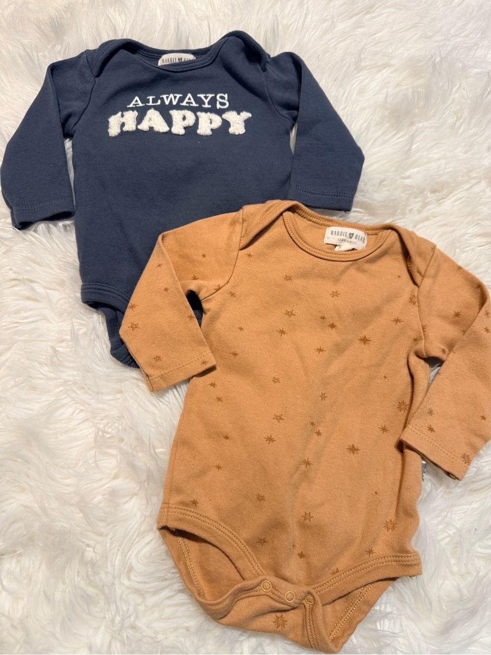 💫10/$25 • Rabbit + Bear Organic Cotton Long Sleeve Bodysuits